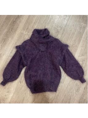 Wool Cowlneck Purple Sweater